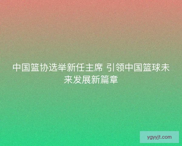 中国篮协选举新任主席 引领中国篮球未来发展新篇章 中国篮协选举新任主席 引领中国篮球未来发展新篇章